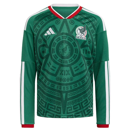 Camiseta adidas México 2026 Local Juvenil Manga Larga Versión Estadio