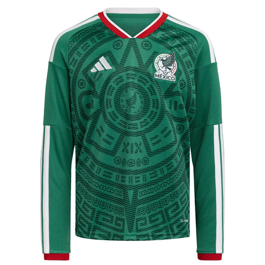 Camiseta adidas México 2026 Local Juvenil Manga Larga Versión Estadio