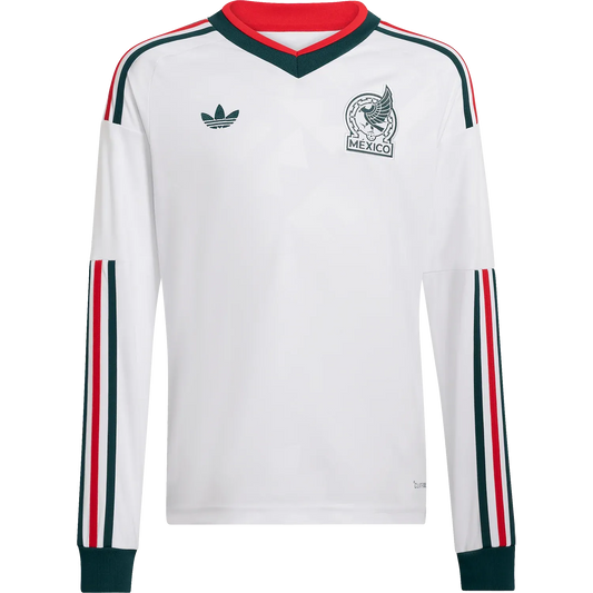 Camiseta adidas México Visitante 2026 Juvenil Manga Larga Versión Estadio