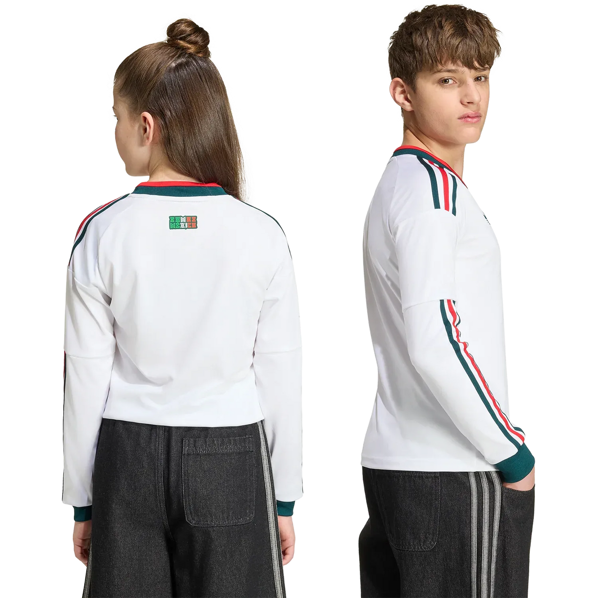 Camiseta adidas México Visitante 2026 Juvenil Manga Larga Versión Estadio