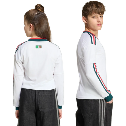 Camiseta adidas México Visitante 2026 Juvenil Manga Larga Versión Estadio
