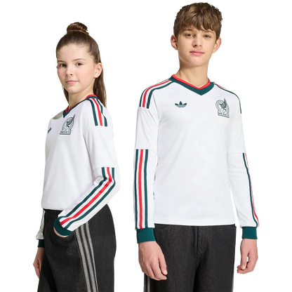 Camiseta adidas México Visitante 2026 Juvenil Manga Larga Versión Estadio
