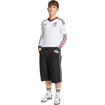 Camiseta adidas México Visitante 2026 Juvenil Manga Larga Versión Estadio